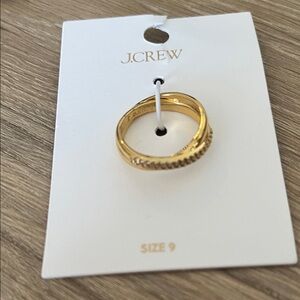J. Crew Gold Ring with Sparkling Accents